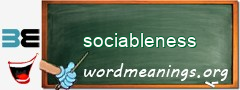 WordMeaning blackboard for sociableness